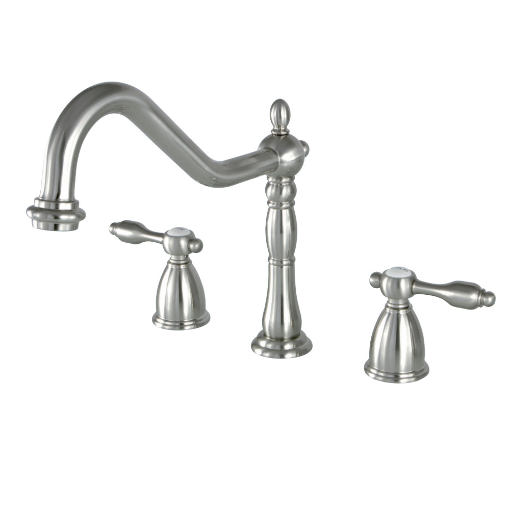 Kingston Brass KB1798TALLS Widespread Kitchen Faucet, Brushed Nickel