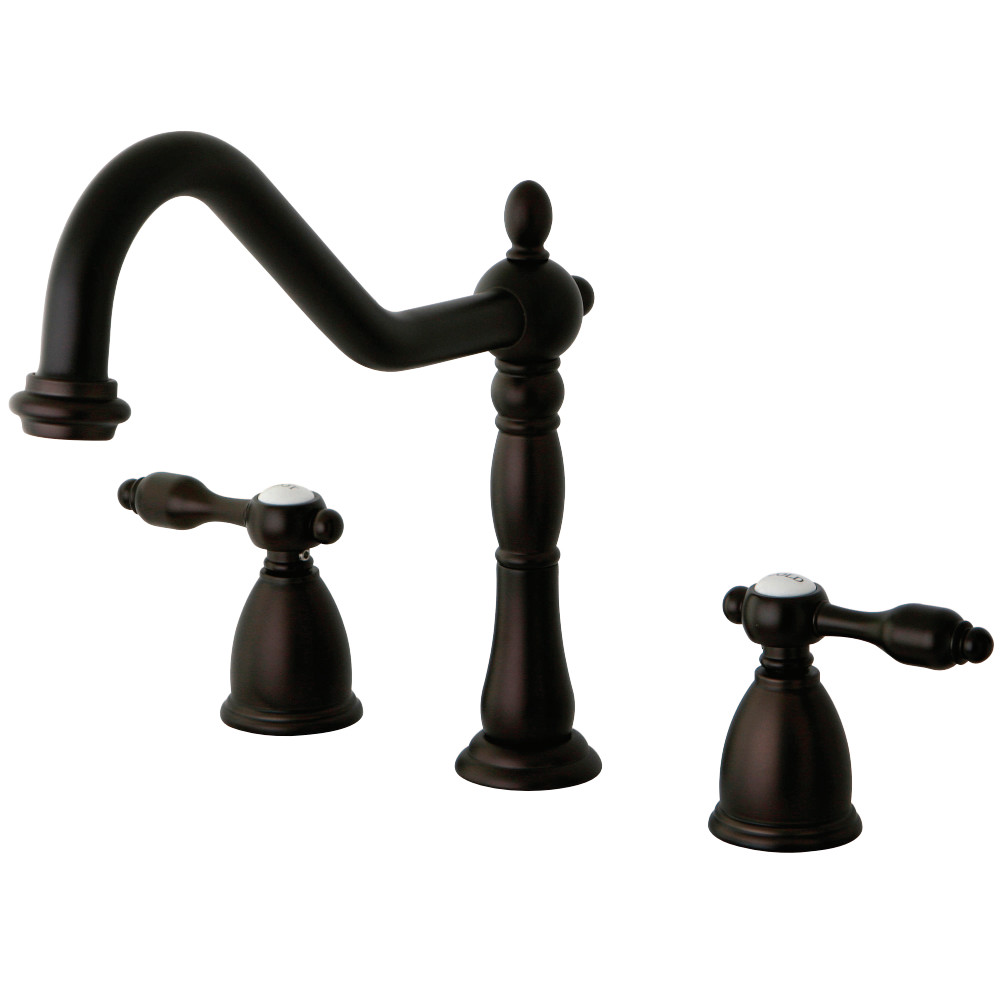 Kingston Brass KB1795TALLS Widespread Kitchen Faucet, Oil Rubbed Bronze