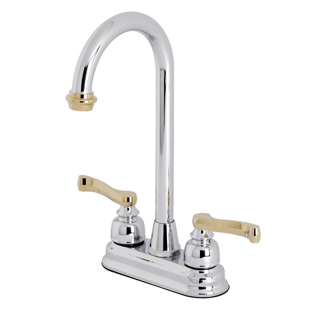 Kingston Brass KB8494FL Bar Faucet, Polished Chrome/Polished Brass