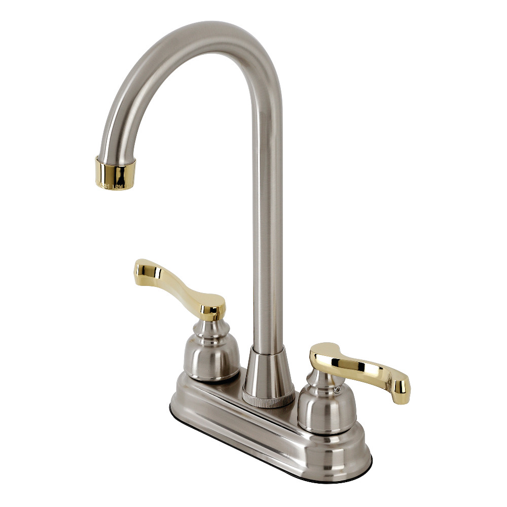 Kingston Brass KB8499FL Bar Faucet, Brushed Nickel/Polished Brass