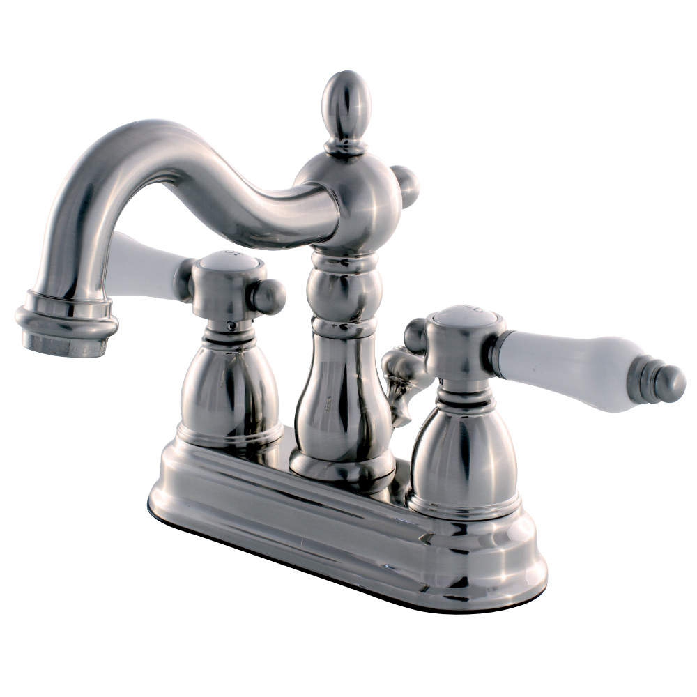 Kingston Brass KB1608BPL 4 in. Centerset Bathroom Faucet, Brushed Nickel