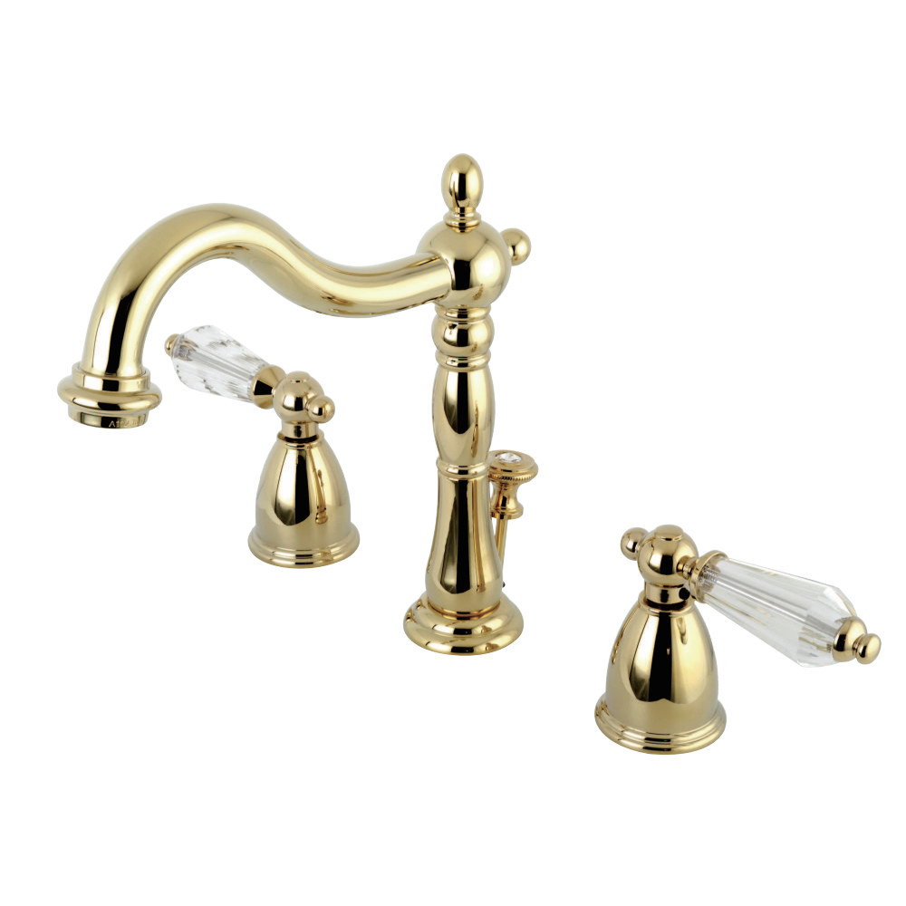 Kingston Brass KB1972WLL Wilshire Widespread Bathroom Faucet with Brass Pop-Up, Polished Brass