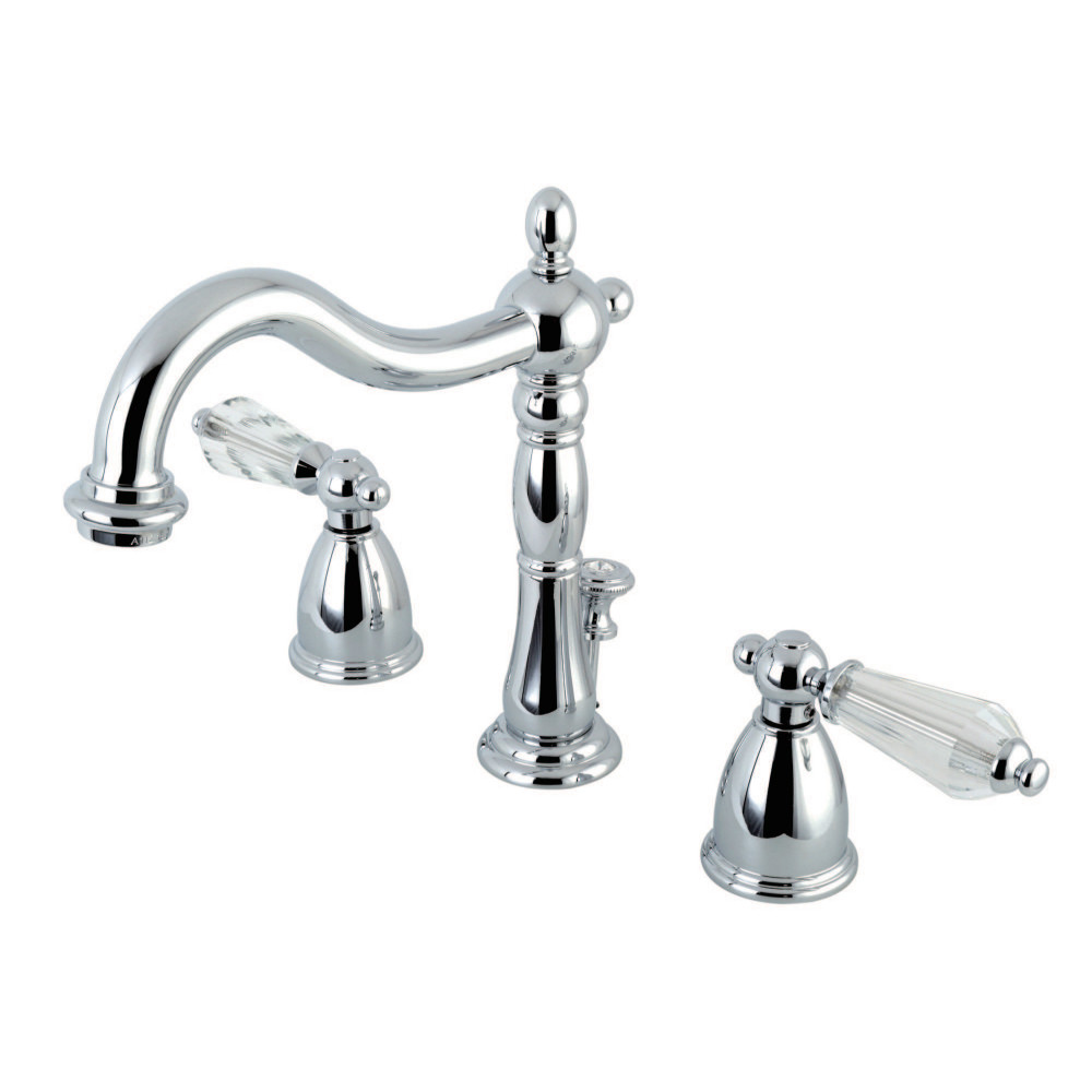 Kingston Brass KB1971WLL Wilshire Widespread Bathroom Faucet with Plastic Pop-Up, Polished Chrome