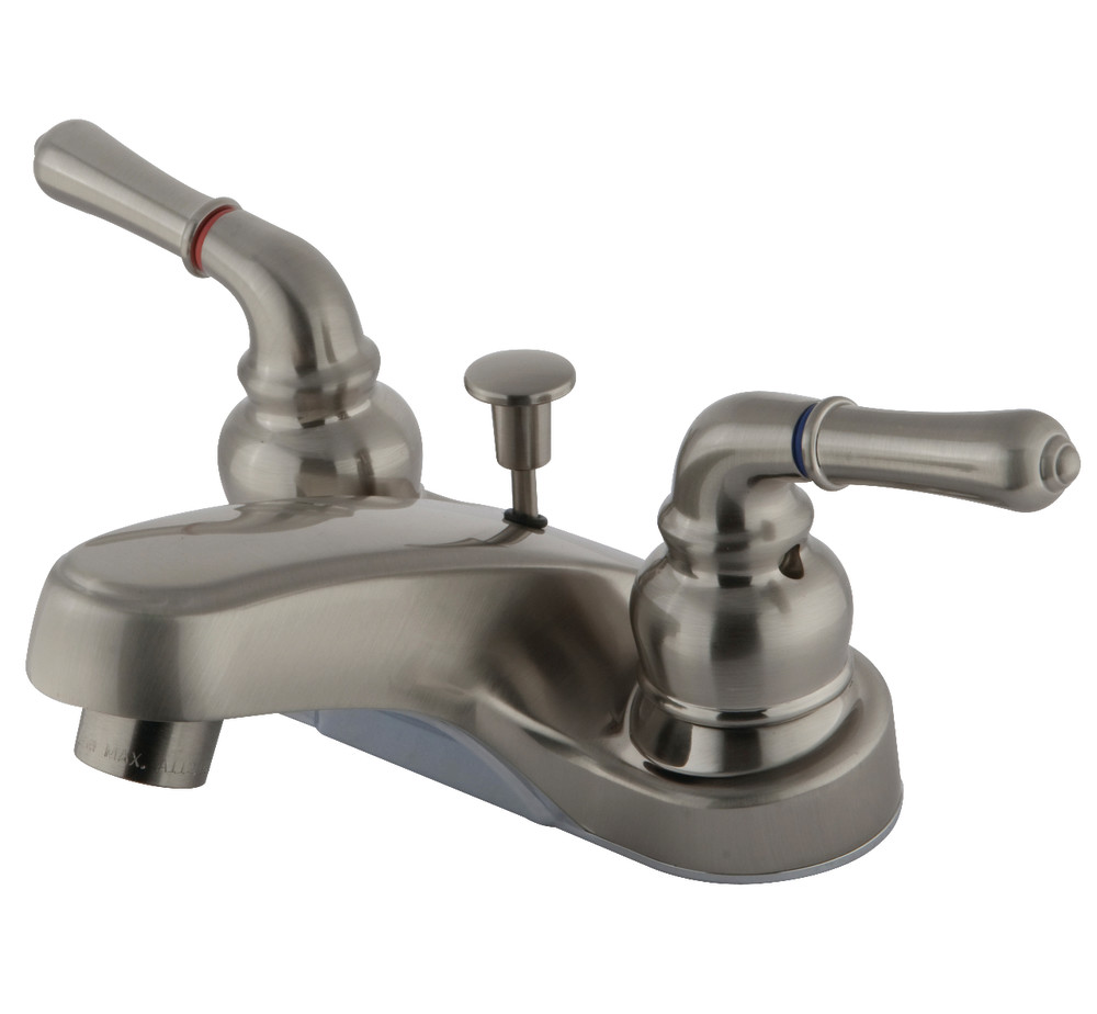 Kingston Brass KB258 4 in. Centerset Bathroom Faucet, Brushed Nickel
