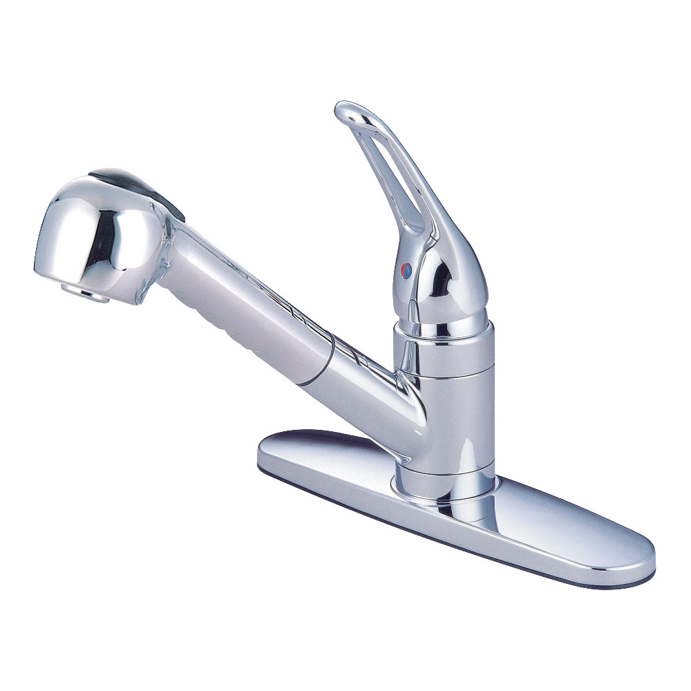 Kingston Brass KB801SP Pull-Out Kitchen Faucet, Polished Chrome