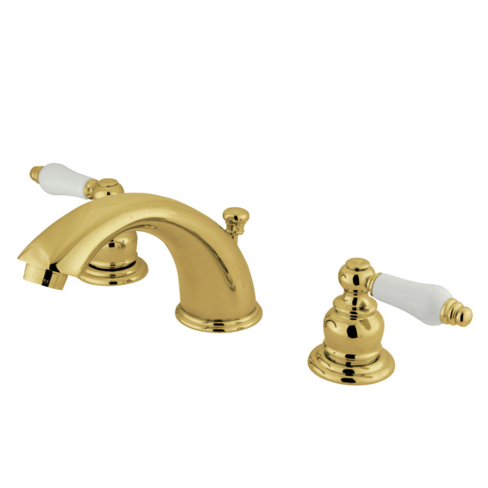 Kingston Brass KB972PL Widespread Bathroom Faucet, Polished Brass