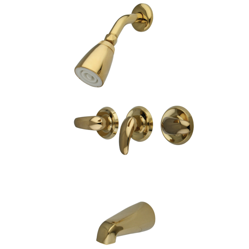 Kingston Brass KB232LL Tub and Shower Faucet, Polished Brass