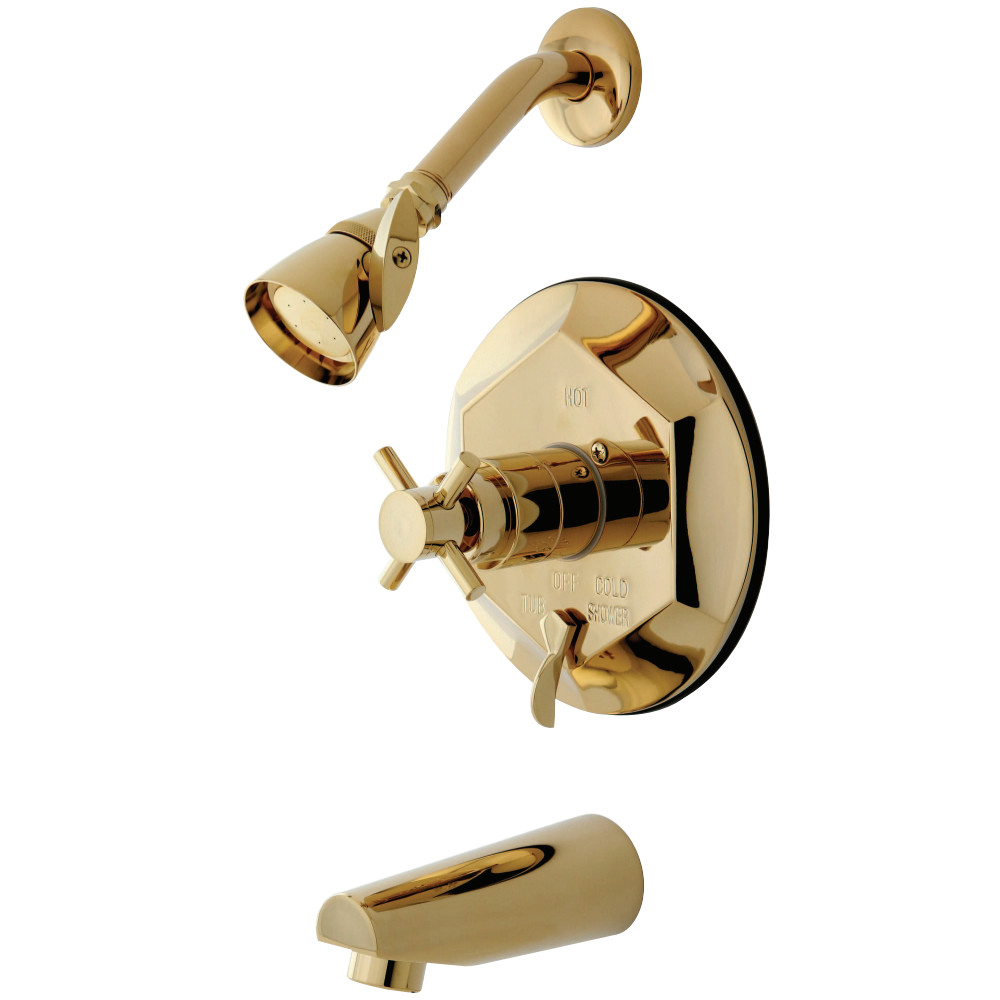 Kingston Brass KB46320DX Concord Tub & Shower Faucet, Polished Brass