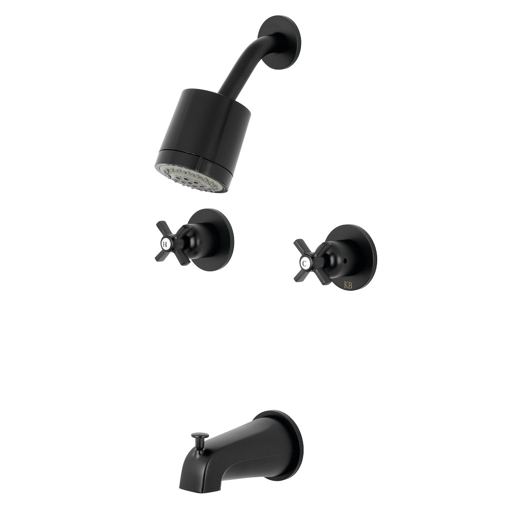 Kingston Brass KBX8140ZX Millennium Two-Handle Tub and Shower Faucet, Matte Black