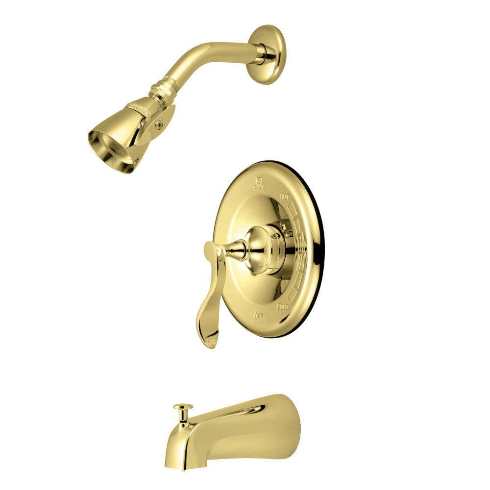 Kingston Brass KB1632CFL Century Tub & Shower Faucet, Polished Brass