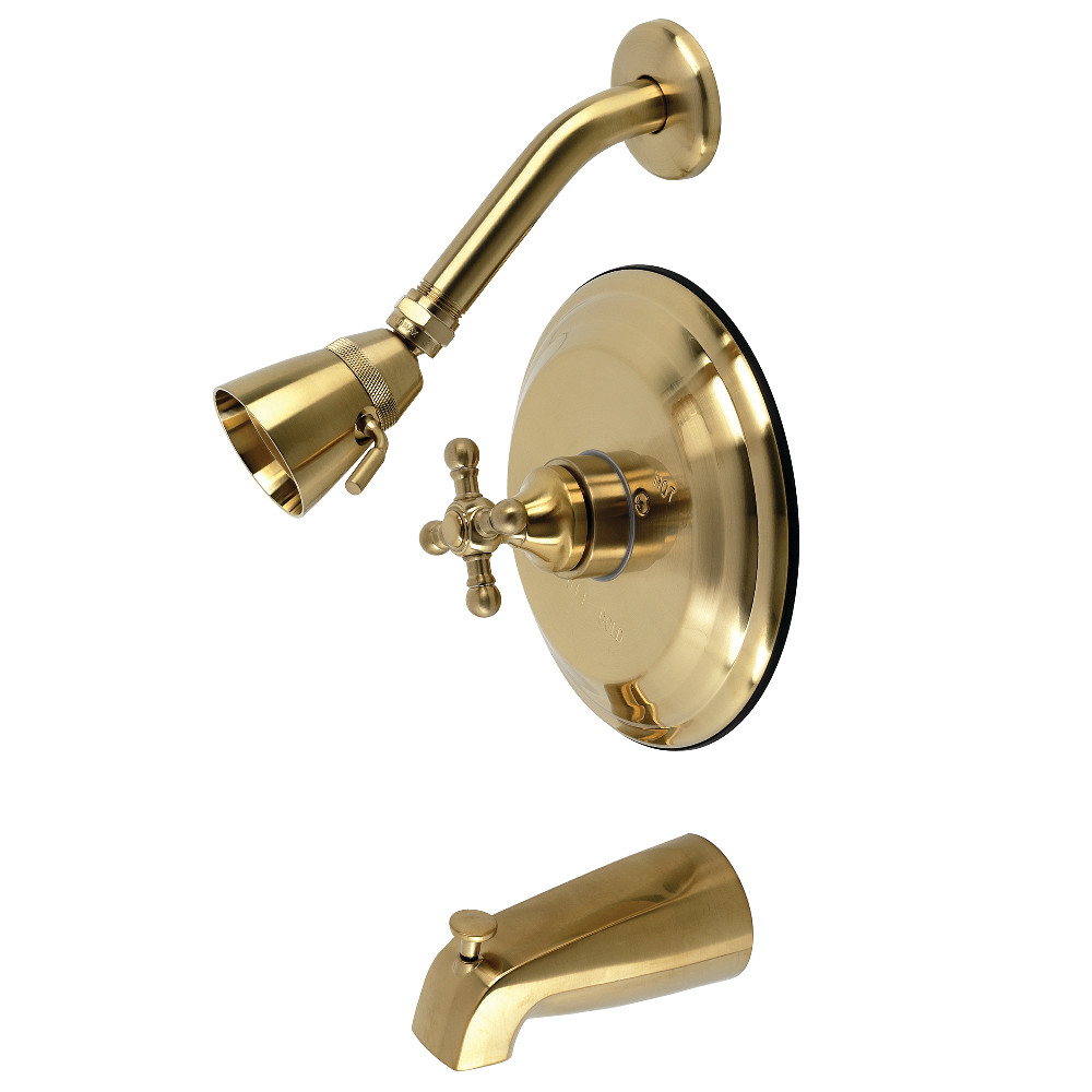 Kingston Brass KB2637BX Metropolitan Tub and Shower Faucet, Brushed Brass