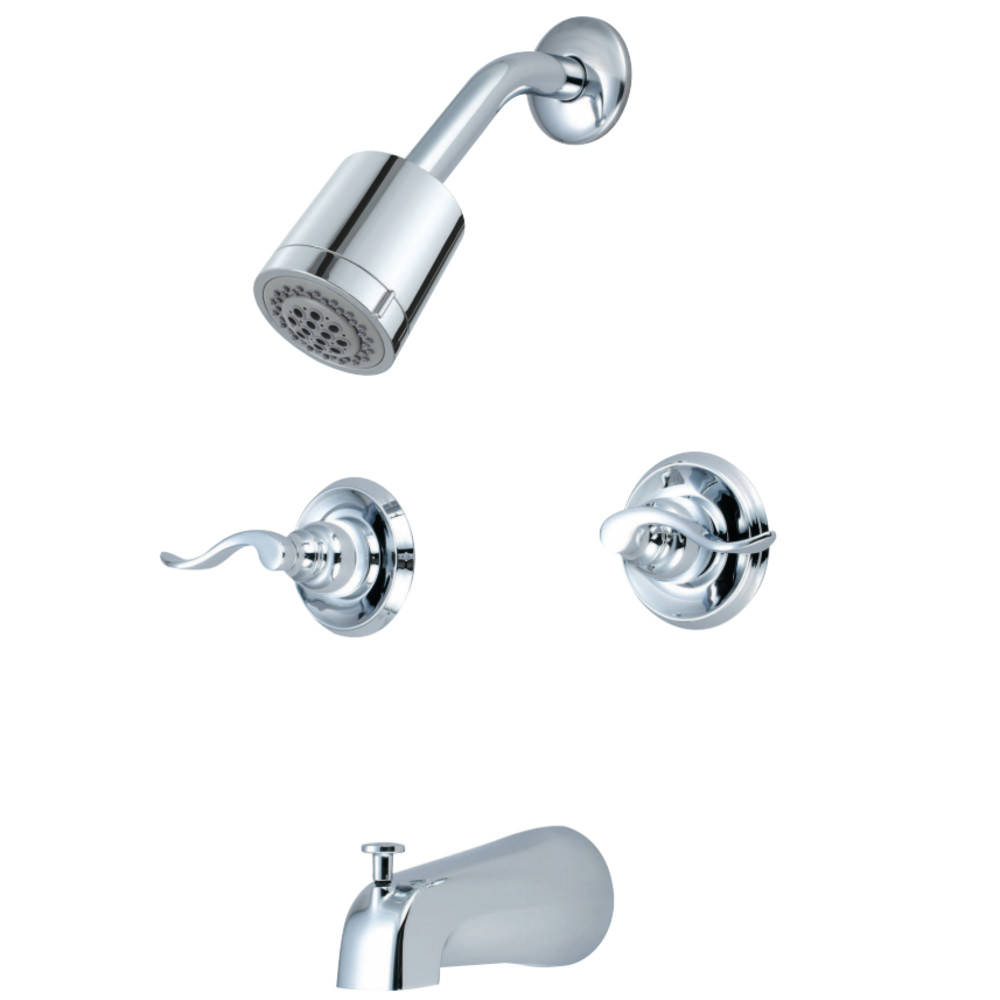 Kingston Brass KB8241NFL NuWave French Tub & Shower Faucet, Polished Chrome