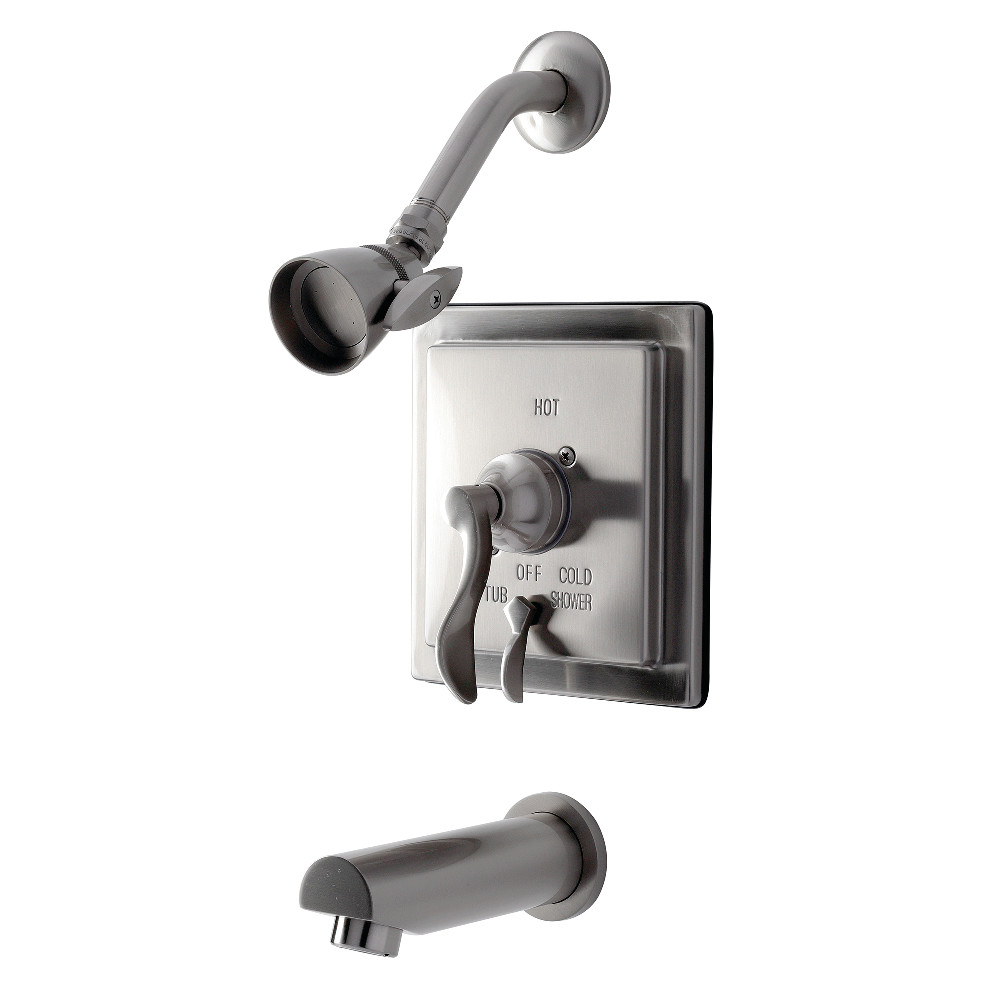 Kingston Brass KB86580DFL Tub and Shower Faucet, Brushed Nickel