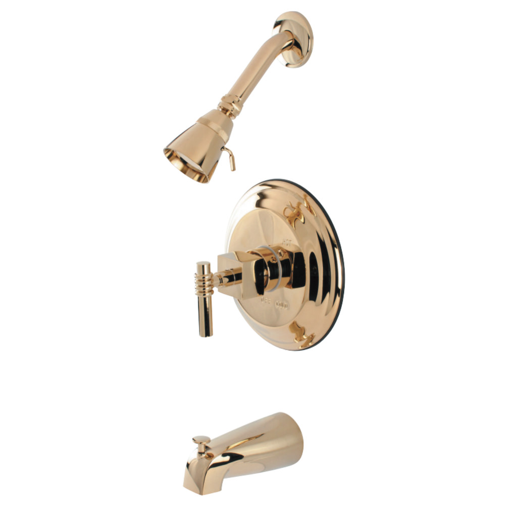 Kingston Brass KB2632QL Tub and Shower Faucet, Polished Brass