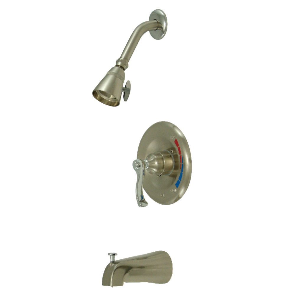 Kingston Brass KB8637FLT Tub and Shower Trim Only for KB8637FL, Brushed Nickel/Polished Chrome