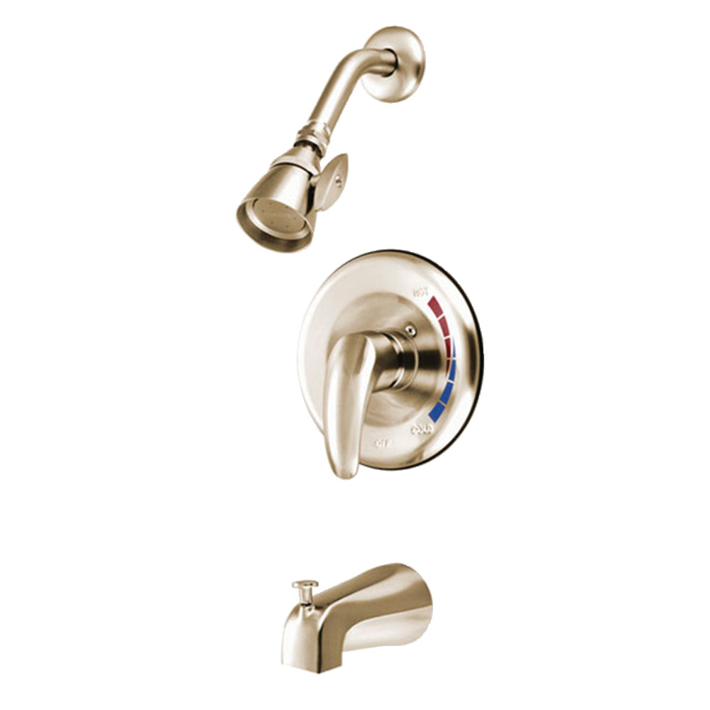 Kingston Brass KB6658LL Tub and Shower Faucet, Brushed Nickel