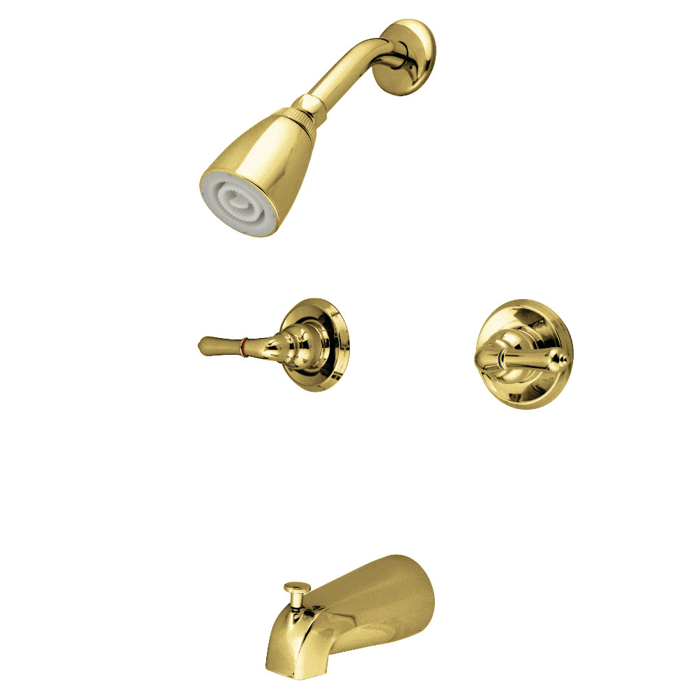 Kingston Brass KB242 Tub and Shower Faucet, Polished Brass