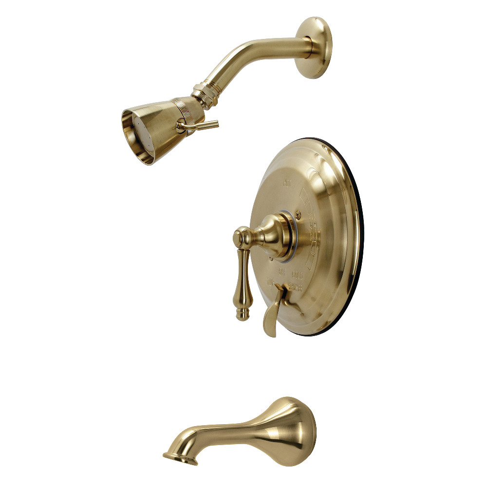 Kingston Brass KB36370AL Restoration Tub and Shower Faucet, Brushed Brass