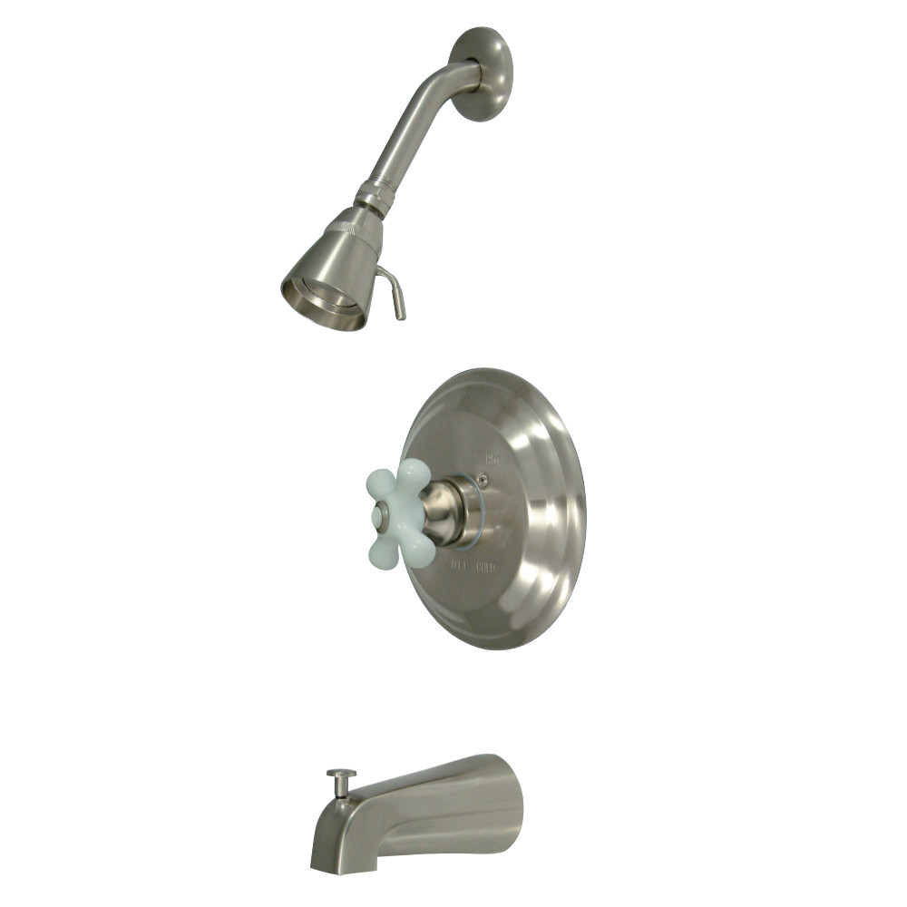 Kingston Brass KB3638PX Restoration Tub & Shower Faucet, Brushed Nickel