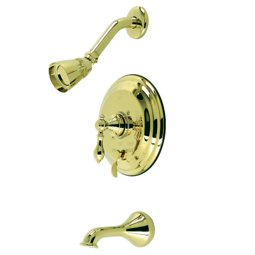 Kingston Brass KB36320ACL American Classic Single-Handle Tub and Shower Faucet, Polished Brass