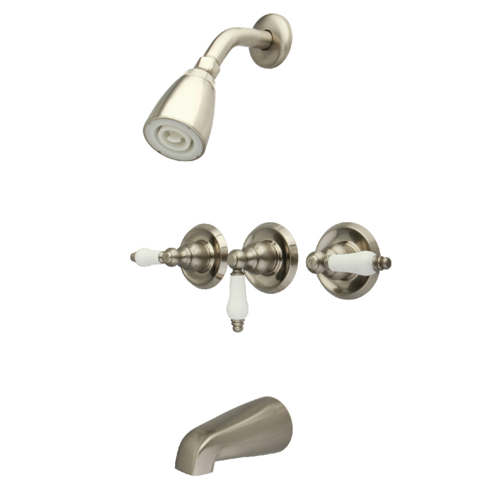 Kingston Brass KB238PL Tub and Shower Fauect, Brushed Nickel