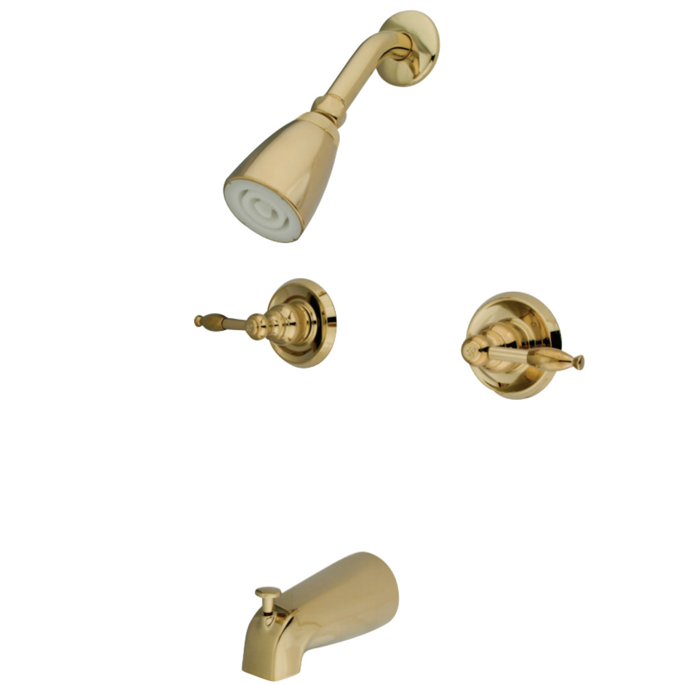 Kingston Brass KB242KL Tub and Shower Faucet, Polished Brass