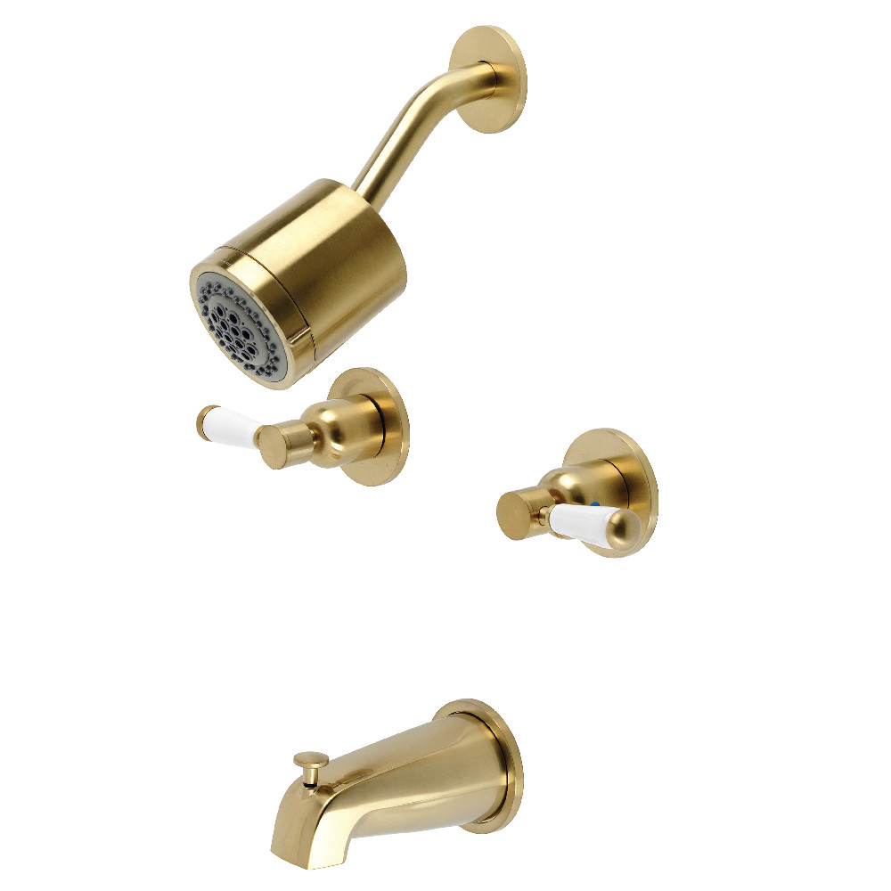 Kingston Brass KBX8147DPL Paris Two-Handle Tub and Shower Faucet, Brushed Brass