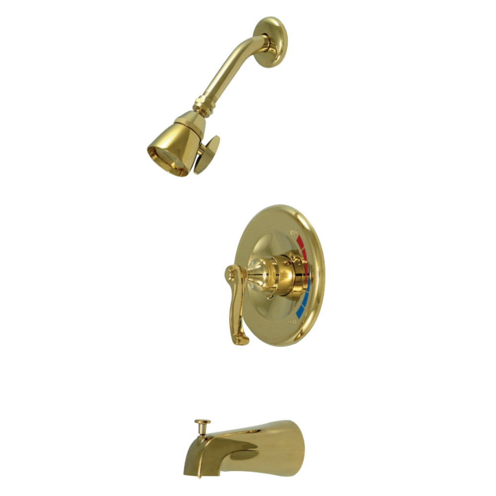Kingston Brass KB8632FL Royale Tub & Shower Faucet, Polished Brass