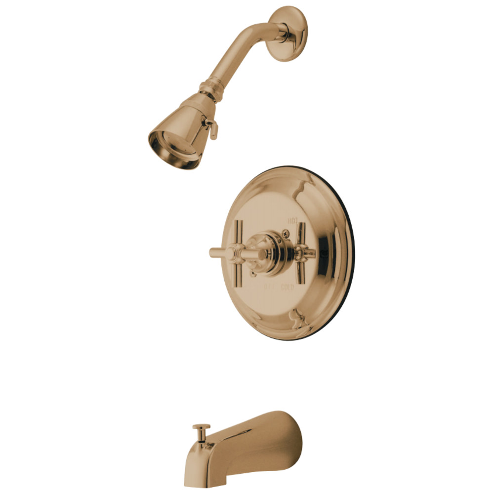 Kingston Brass KB2632EX Tub and Shower Faucet, Polished Brass