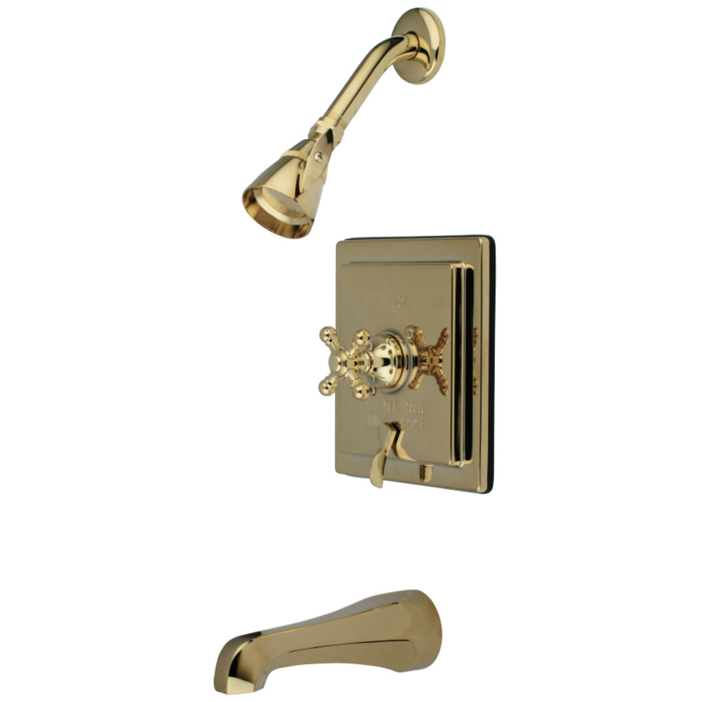 Kingston Brass KB86524BX Tub and Shower Faucet, Polished Brass