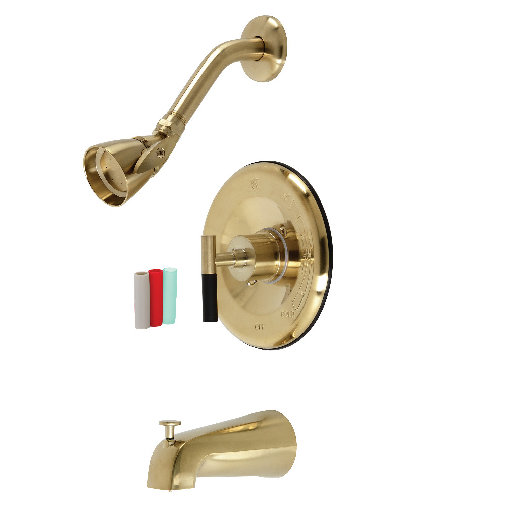 Kingston Brass KB6637CKL Kaiser Sungle-Handle Tub and Shower Faucet, Brushed Brass