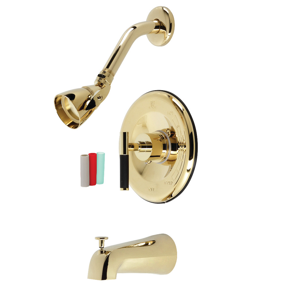 Kingston Brass KB6632CKL Kaiser Sungle-Handle Tub and Shower Faucet, Polished Brass