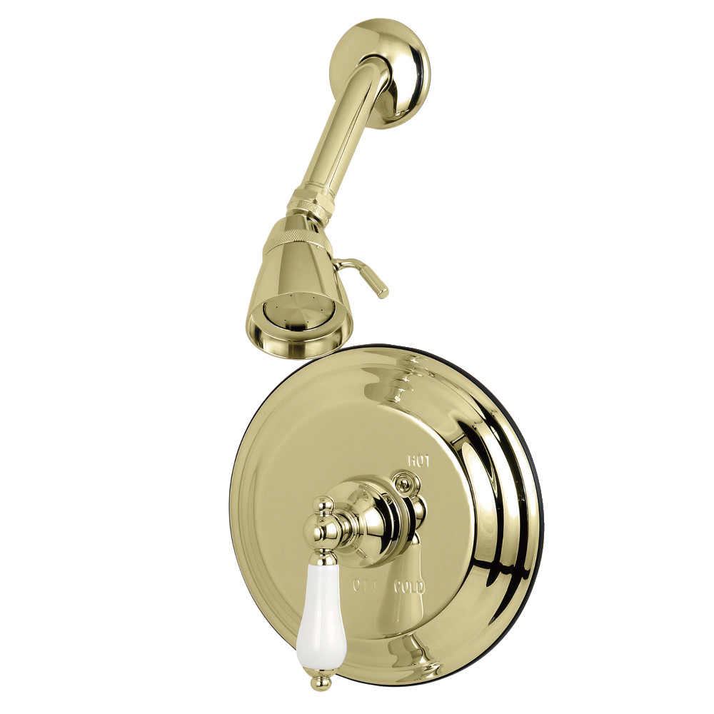 Kingston Brass KB3632PLSO Restoration Pressure Balanced Shower Faucet, Polished Brass