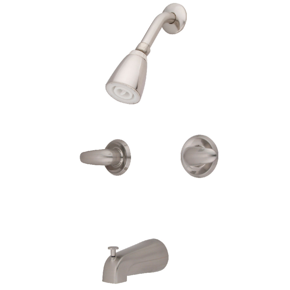 Kingston Brass KB248LL Tub and Shower Faucet, Brushed Nickel
