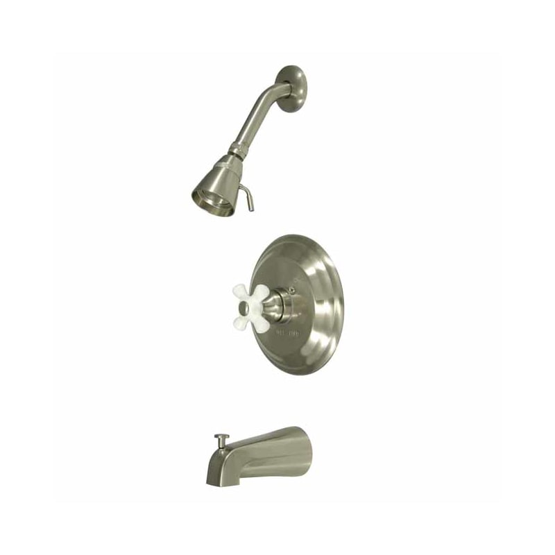 Kingston Brass KB3638PXT Tub and Shower Trim Only, Brushed Nickel