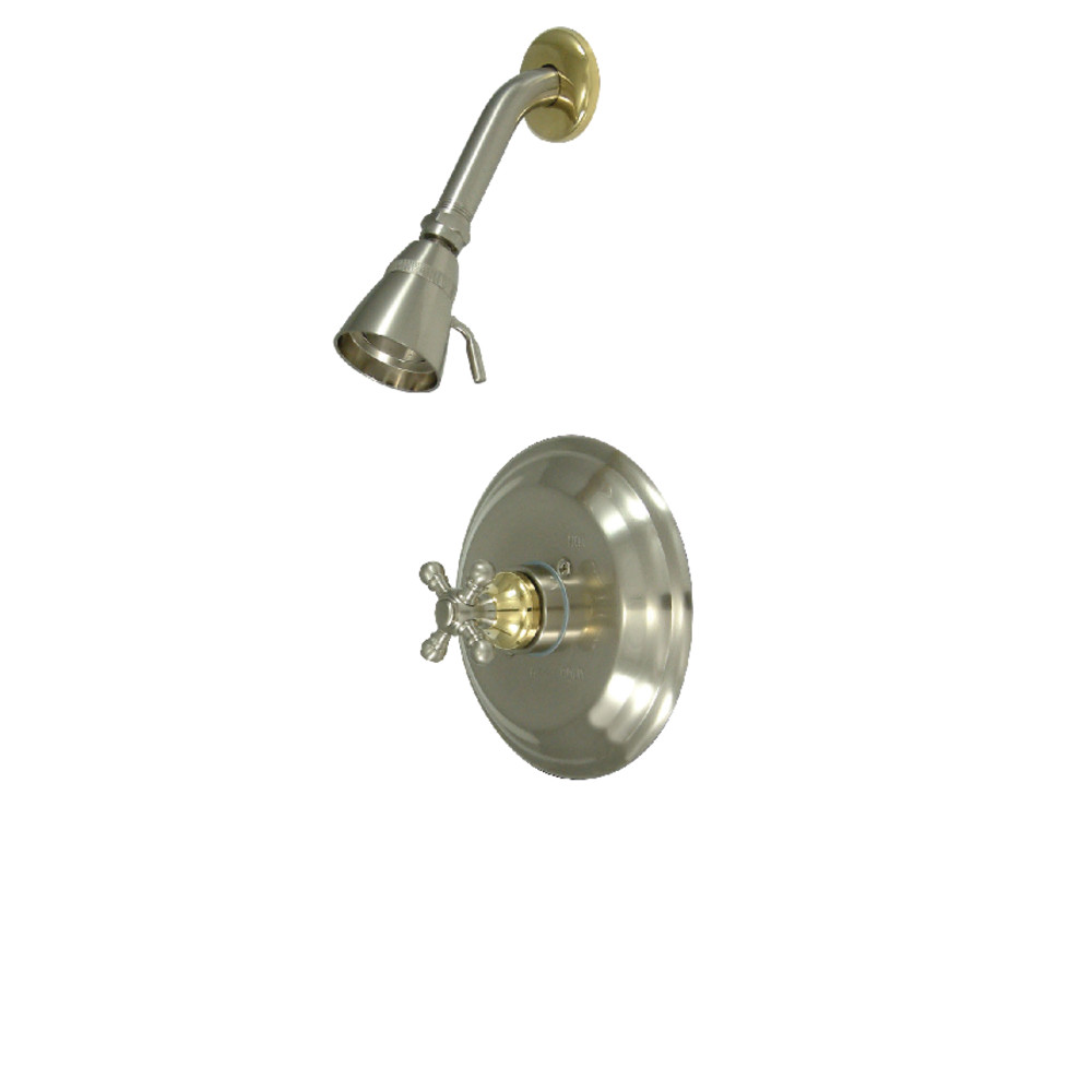 Kingston Brass KB2639BXSO Metropolitan Pressure Balanced Shower Faucet, Brushed Nickel/Polished Brass