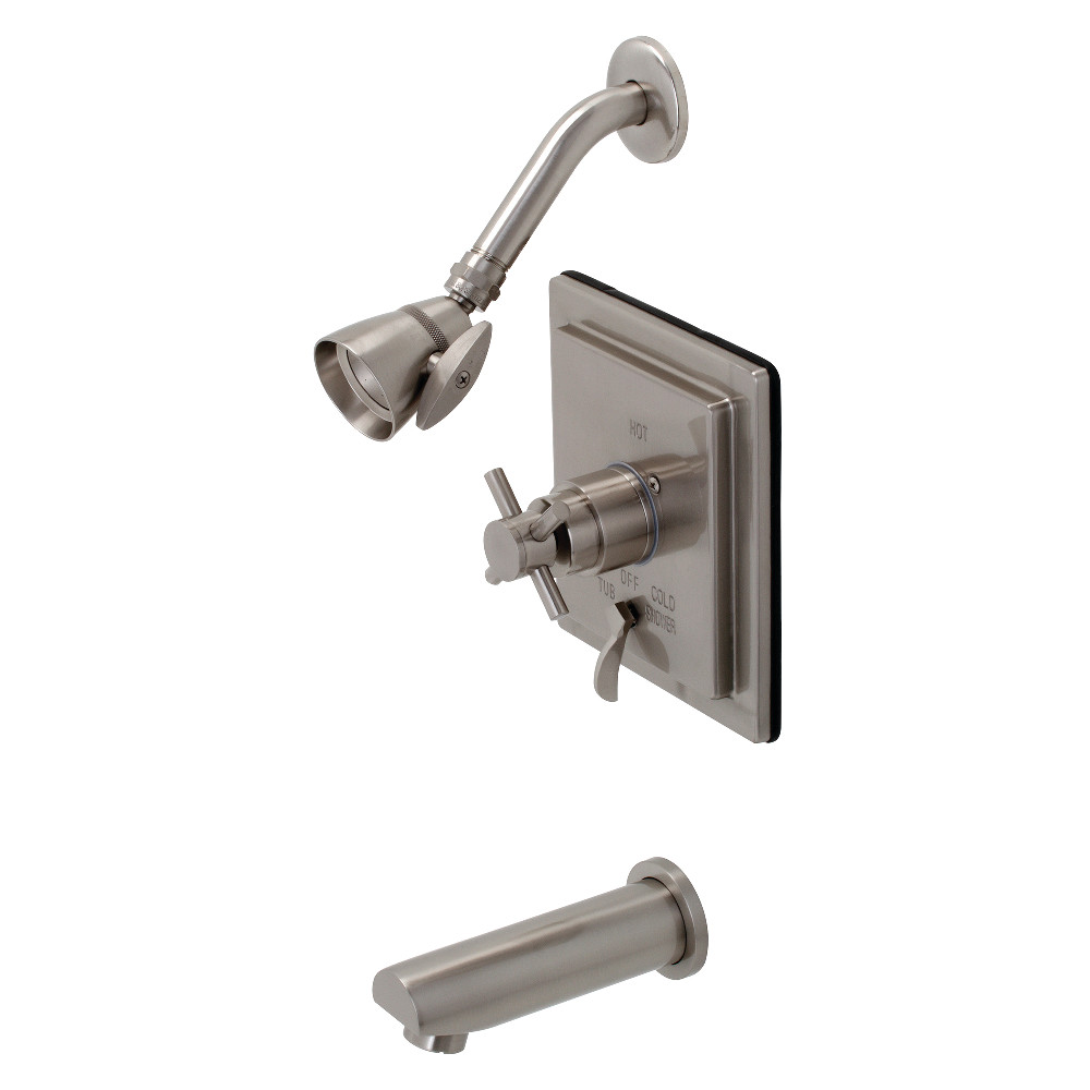 Kingston Brass KB86580DX Tub and Shower Faucet, Brushed Nickel