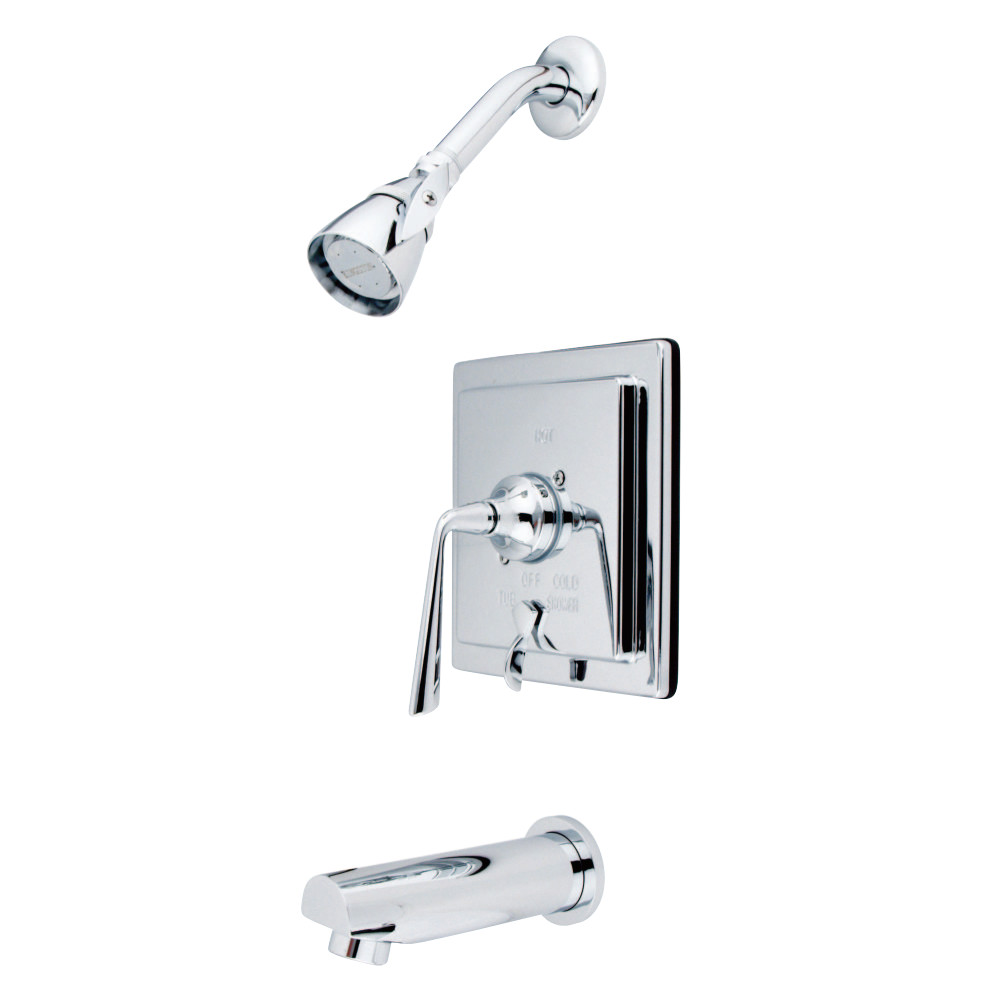Kingston Brass KB86510ZL Silver Sage Tub & Shower Faucet with Diverter, Polished Chrome
