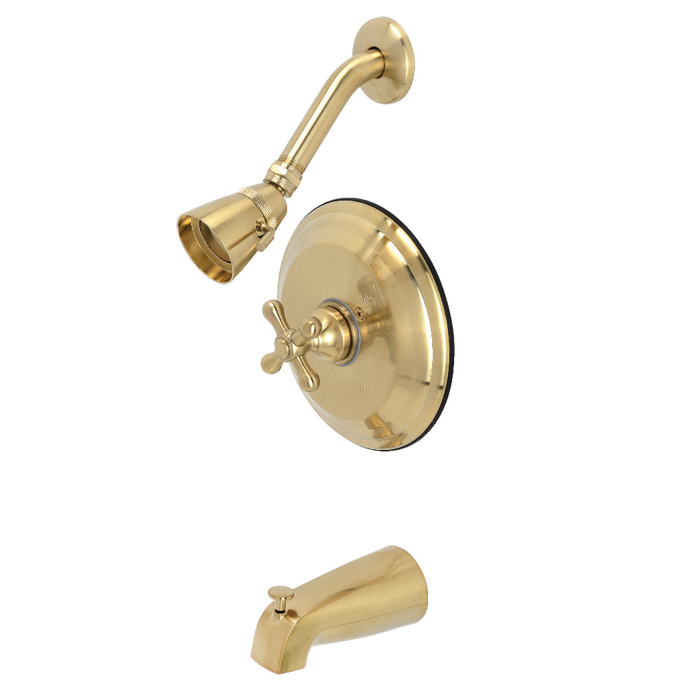 Kingston Brass KB3637AX Restoration Tub and Shower Faucet, Brushed Brass