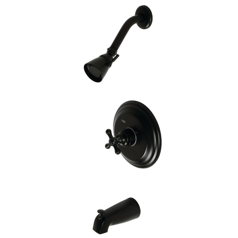 Kingston Brass KB3630AX Restoration Tub and Shower Faucet, Matte Black