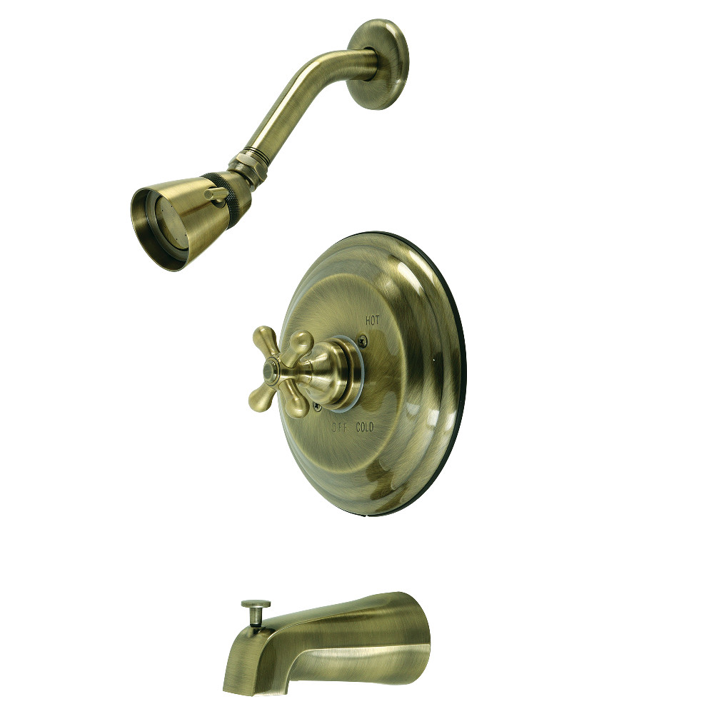 Kingston Brass KB3633AX Restoration Tub and Shower Faucet, Antique Brass