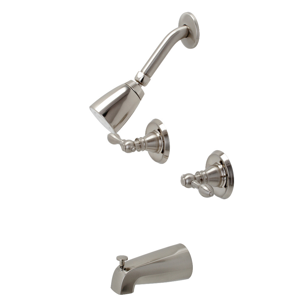 Kingston Brass KB248ACL American Classic Two-Handle Tub and Shower Faucet, Brushed Nickel