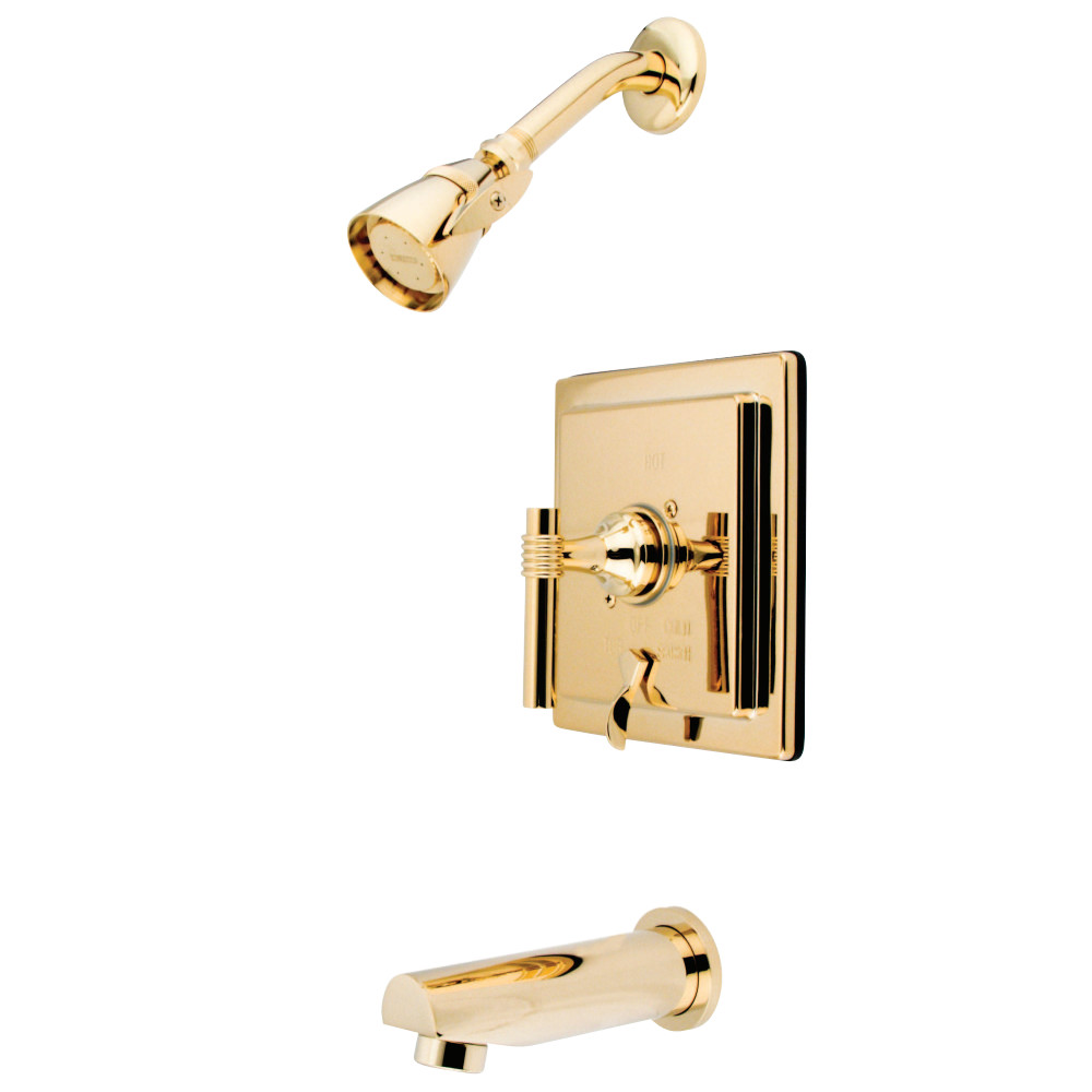 Kingston Brass KB86520ML Milano Tub & Shower Faucet, Polished Brass