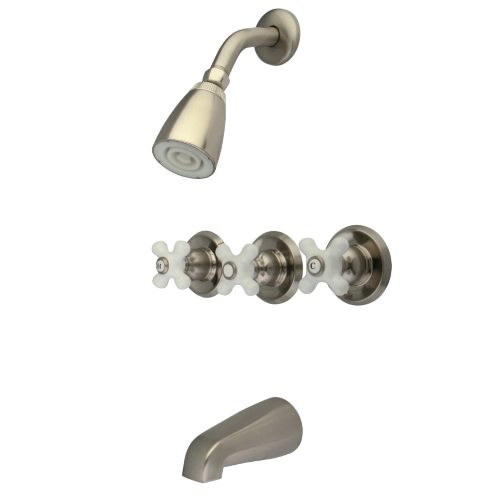 Kingston Brass KB238PX Tub and Shower Faucet, Brushed Nickel
