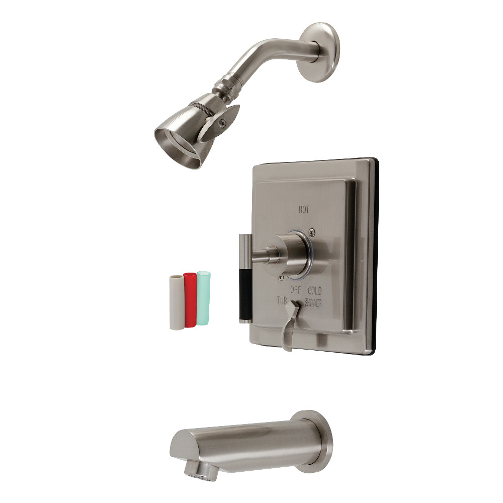 Kingston Brass KB86580CKL Kaiser Sungle-Handle Tub and Shower Faucet, Brushed Nickel