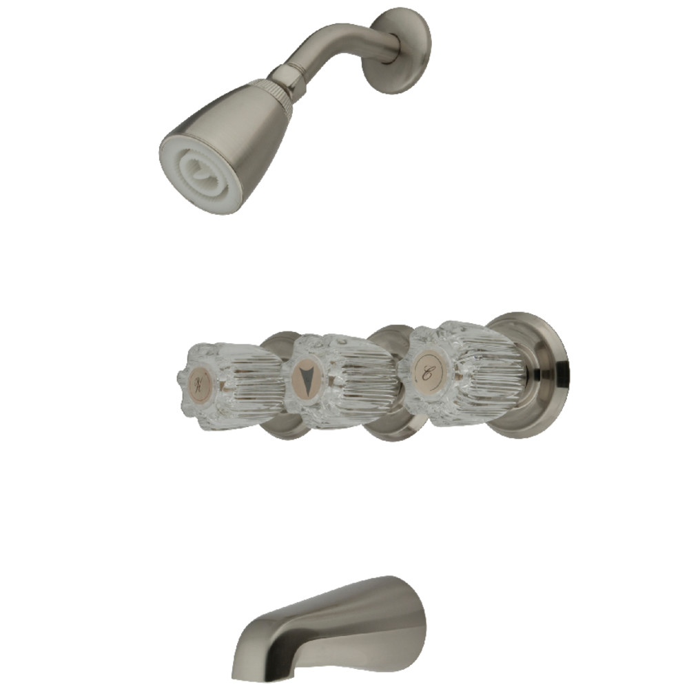 Kingston Brass KB138 Tub and Shower Faucet, Brushed Nickel