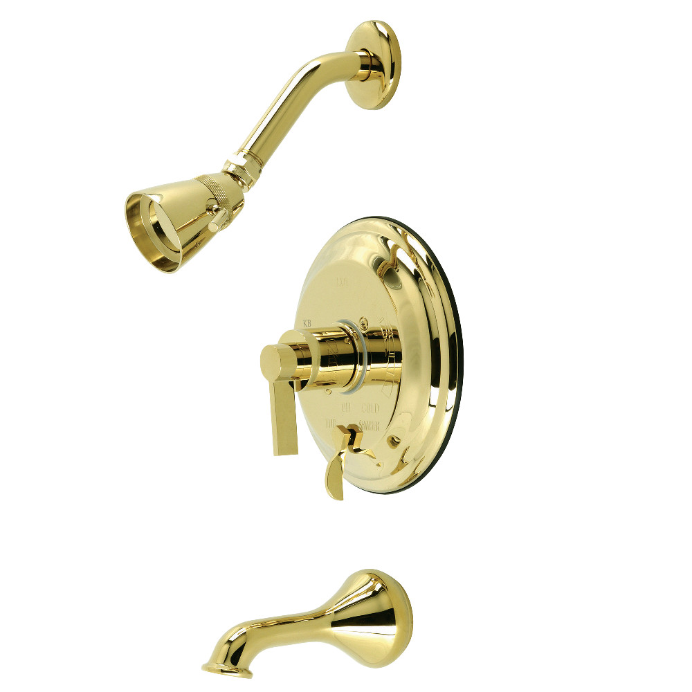 Kingston Brass KB36320NDL NuvoFusion Single-Handle Tub and Shower Faucet, Polished Brass