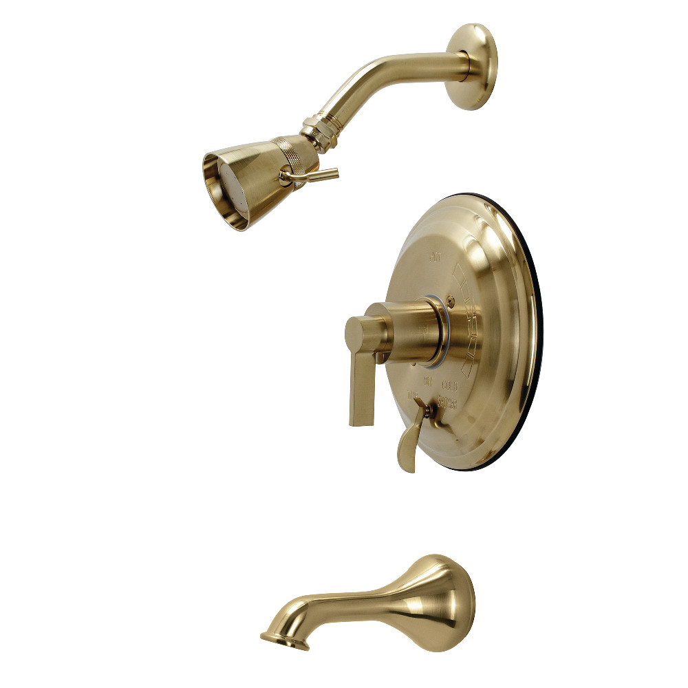 Kingston Brass KB36370NDL NuvoFusion Single-Handle Tub and Shower Faucet, Brushed Brass