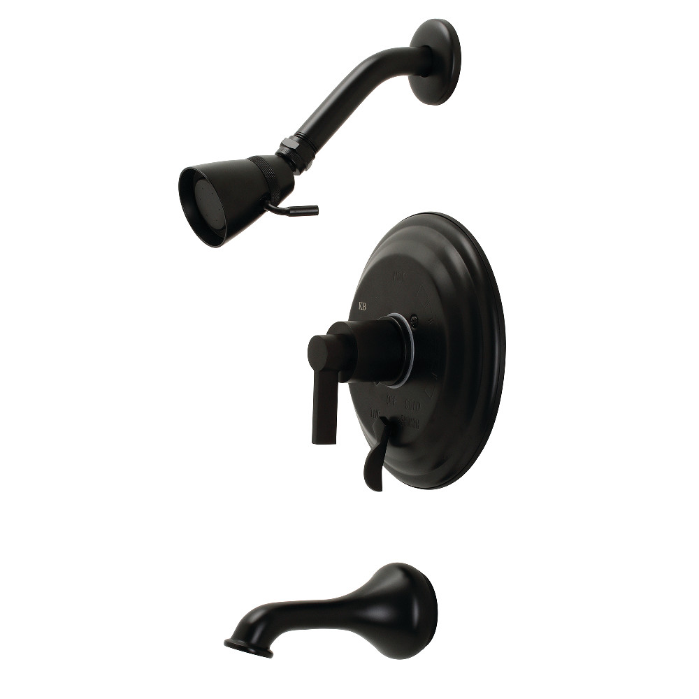 Kingston Brass KB36300NDL NuvoFusion Single-Handle Tub and Shower Faucet, Matte Black