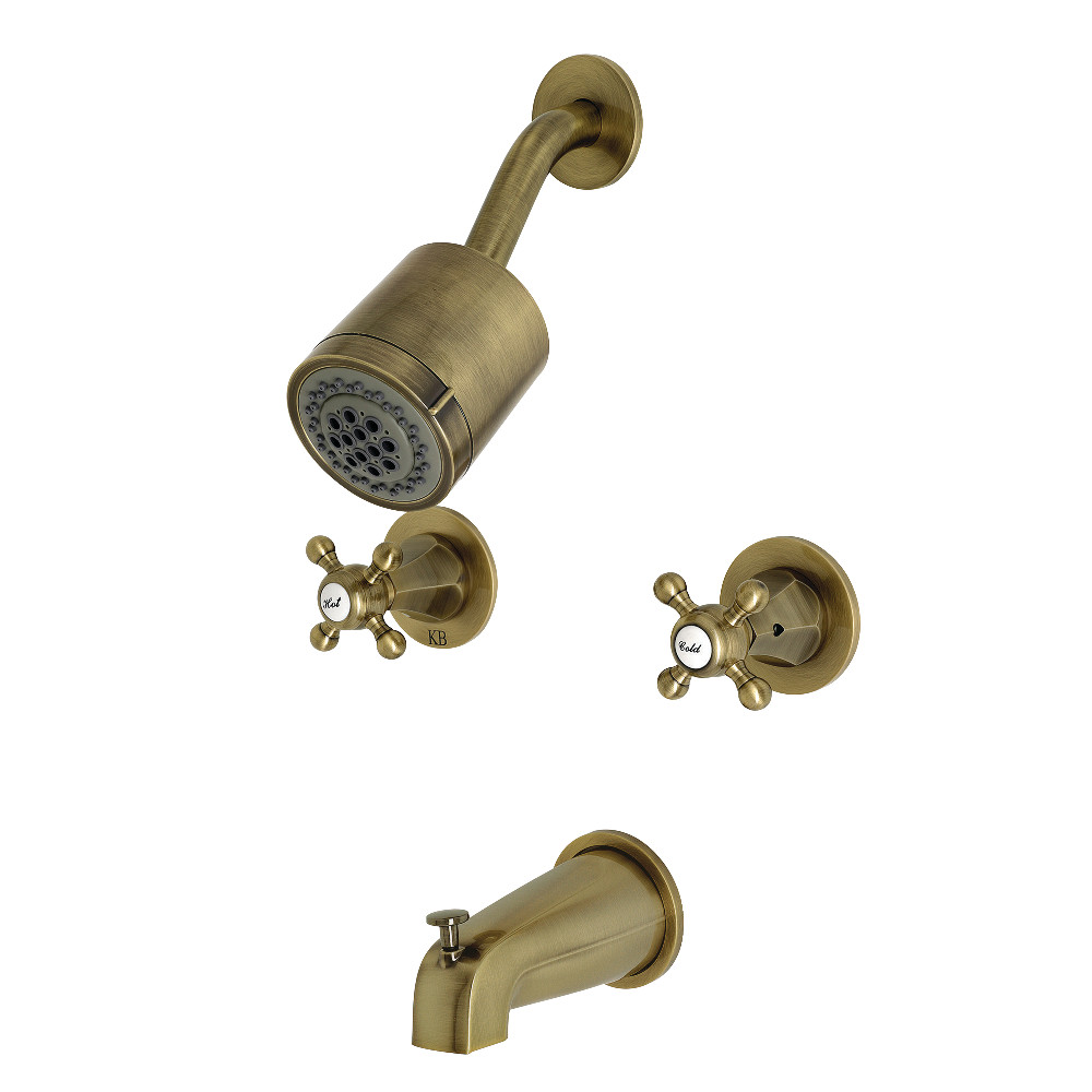 Kingston Brass KBX8143BX Metropolitan Two-Handle Tub and Shower Faucet, Antique Brass